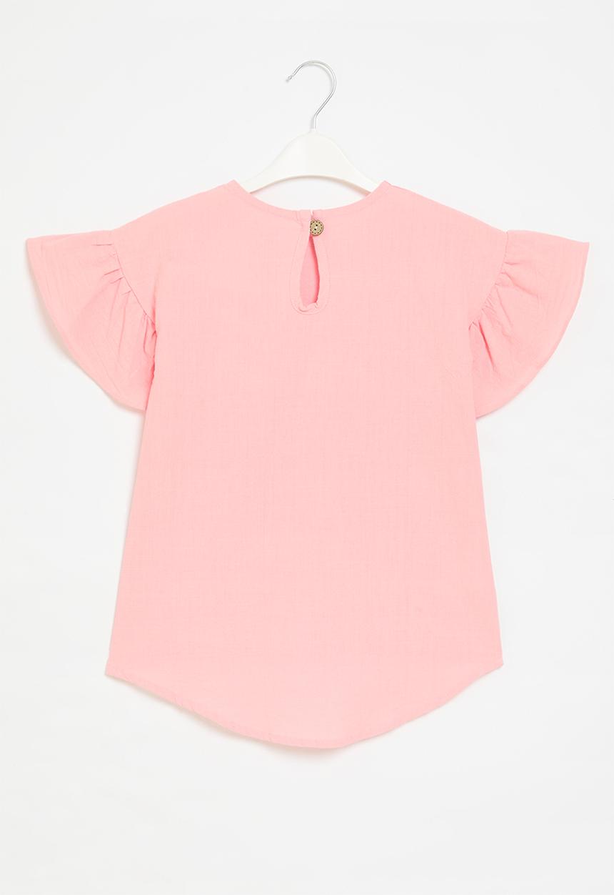 Pop Candy - Frill sleeve top - pink