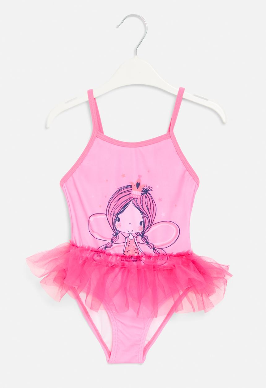 Pop Candy - Tulle decor one piece swim suit-pink