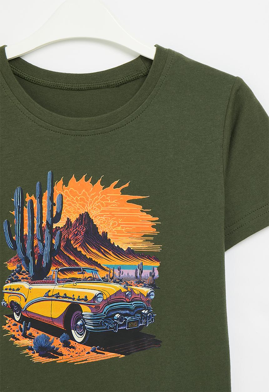 Pop Candy - Printed tee - olive green