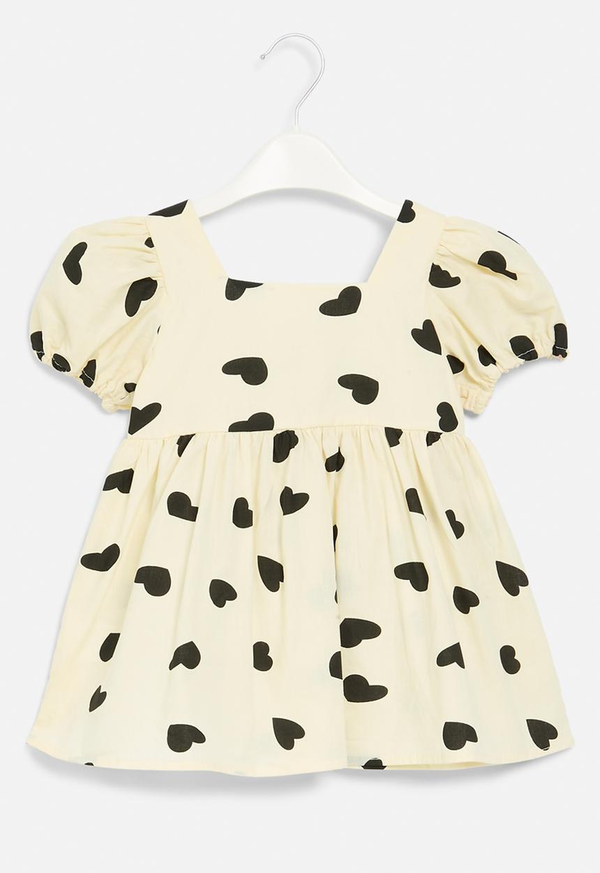 Pop Candy - Polka dot dress - ecru & black