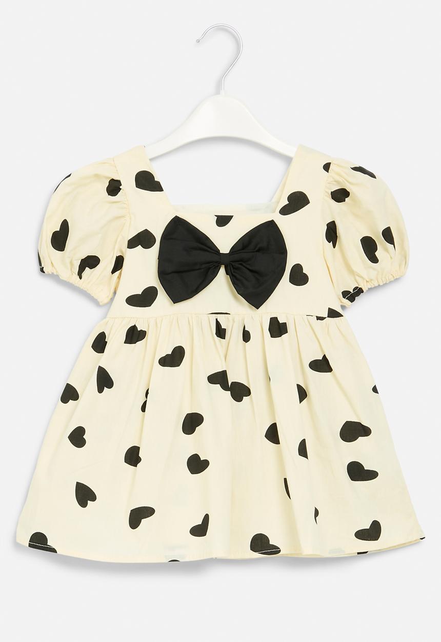 Pop Candy - Polka dot dress - ecru & black