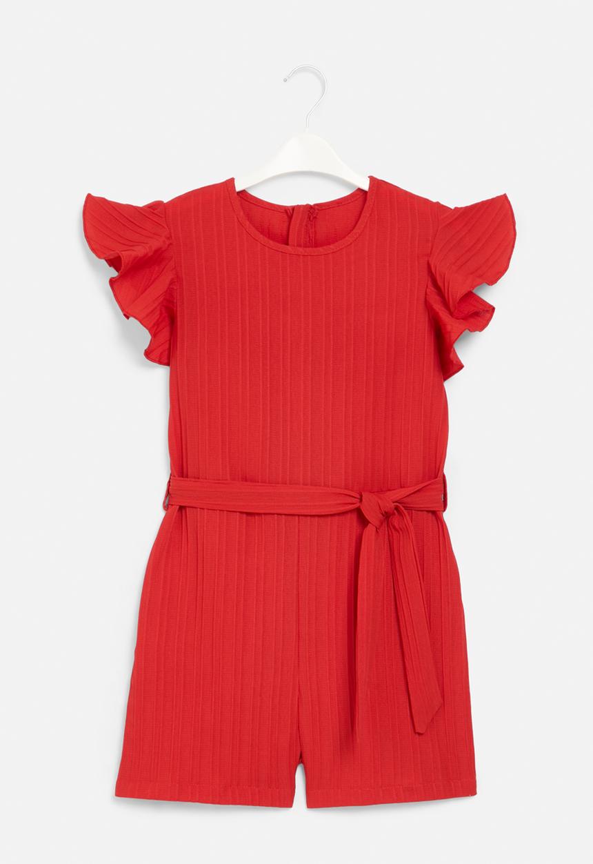 Pop Candy - Frilled jumpsuit - red