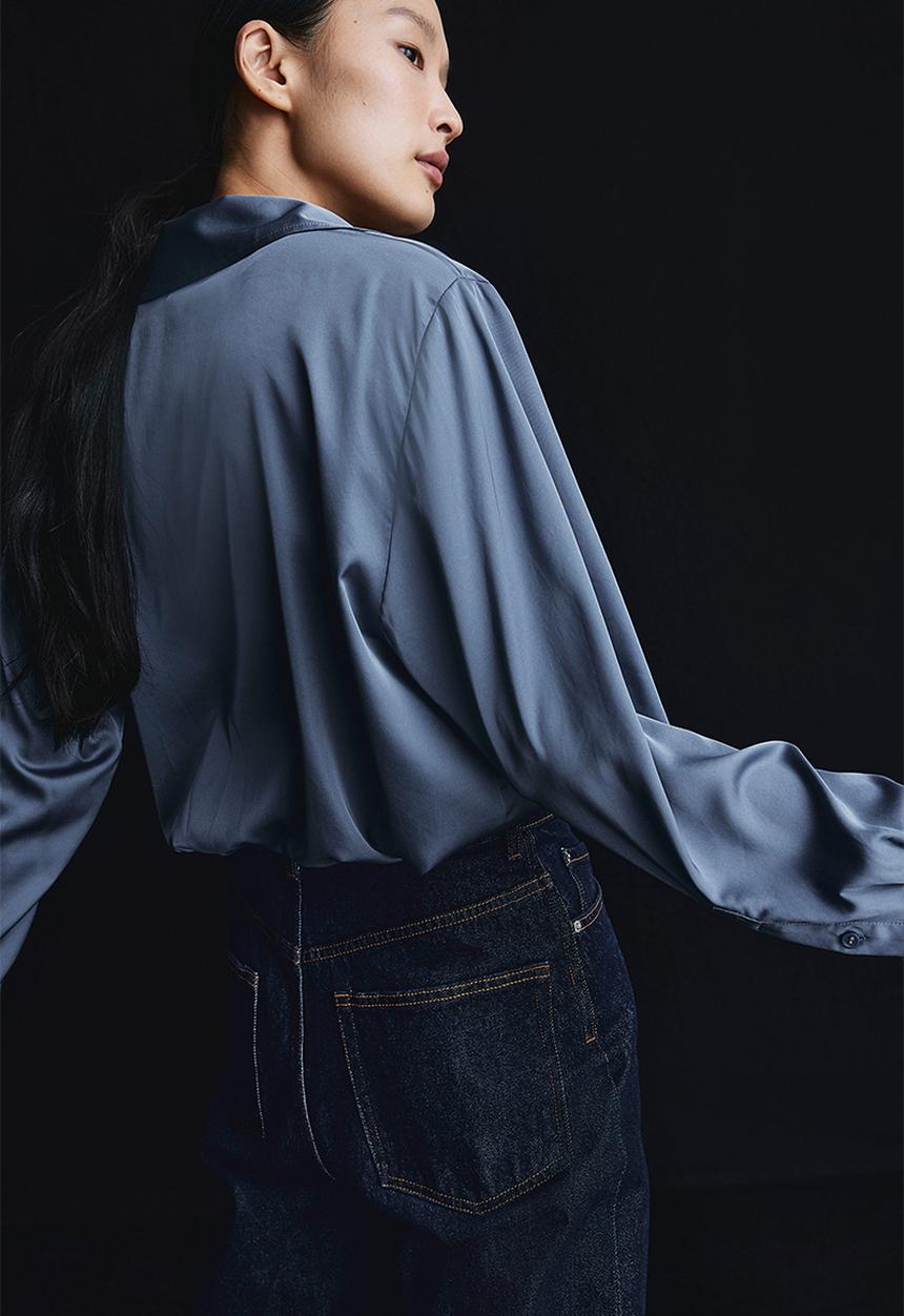 H&M - V-neck blouse - pigeon blue