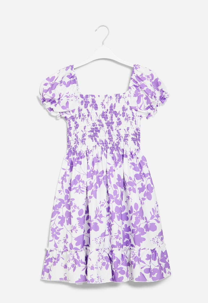 Pop Candy - Floral dress - purple & white