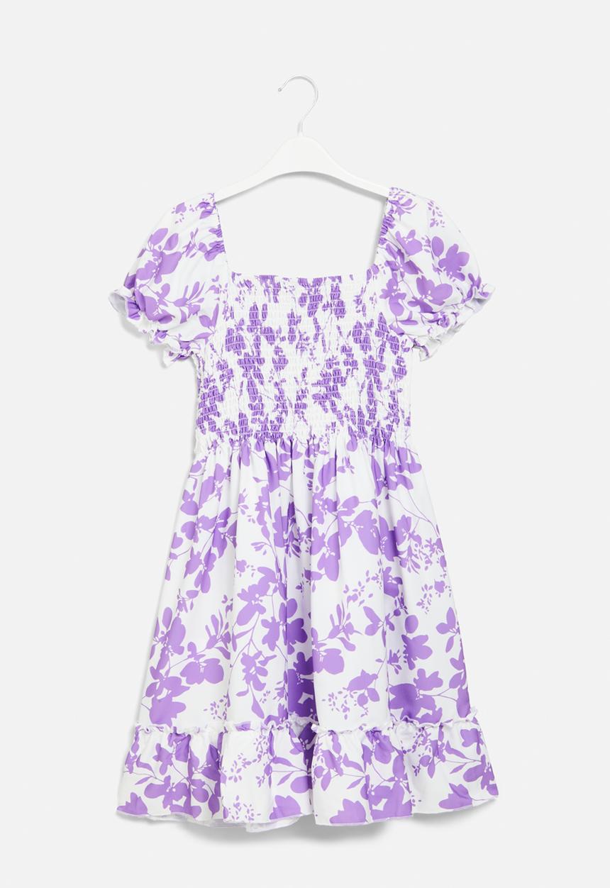 Pop Candy - Floral dress - purple & white