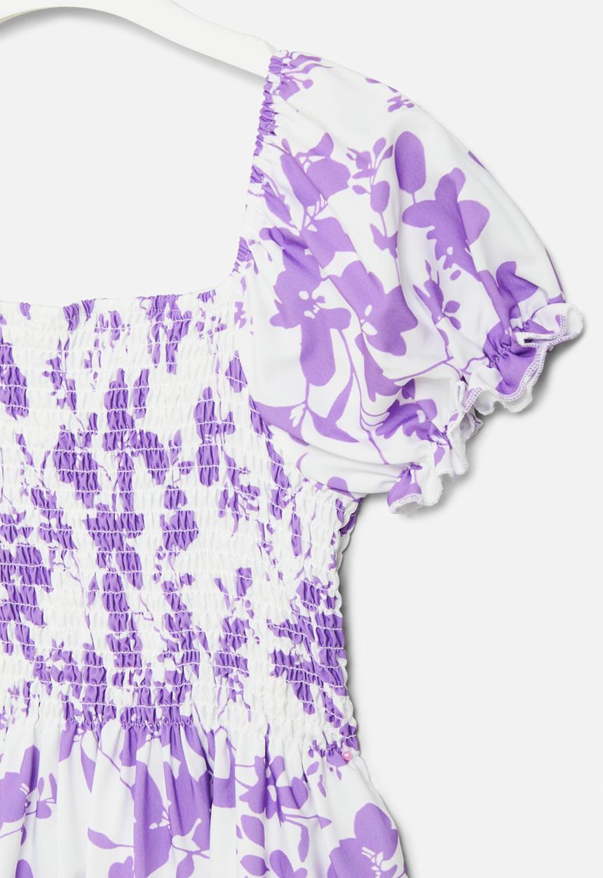 Pop Candy - Floral dress - purple & white
