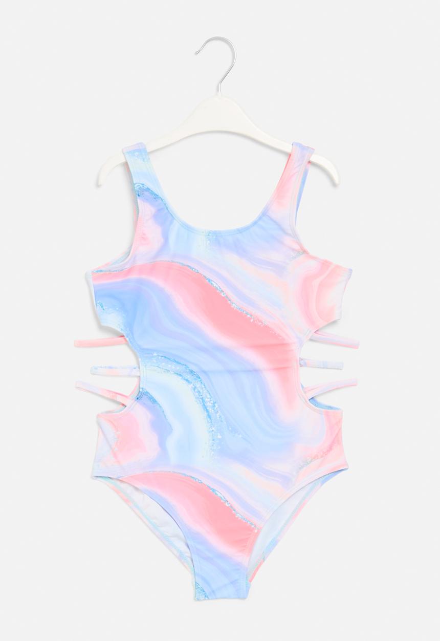 Pop Candy - Cutout one piece swimsuit - blue & pink