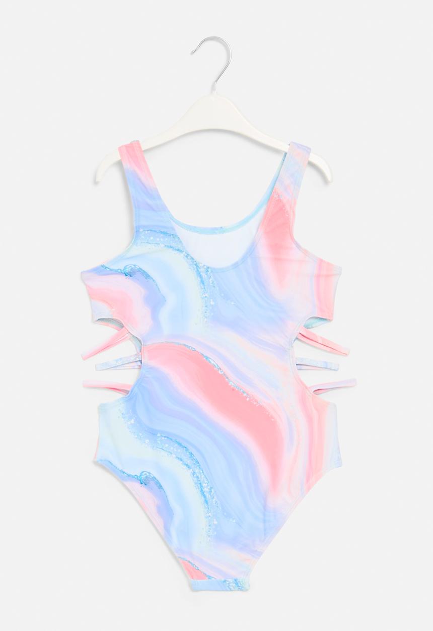 Pop Candy - Cutout one piece swimsuit - blue & pink
