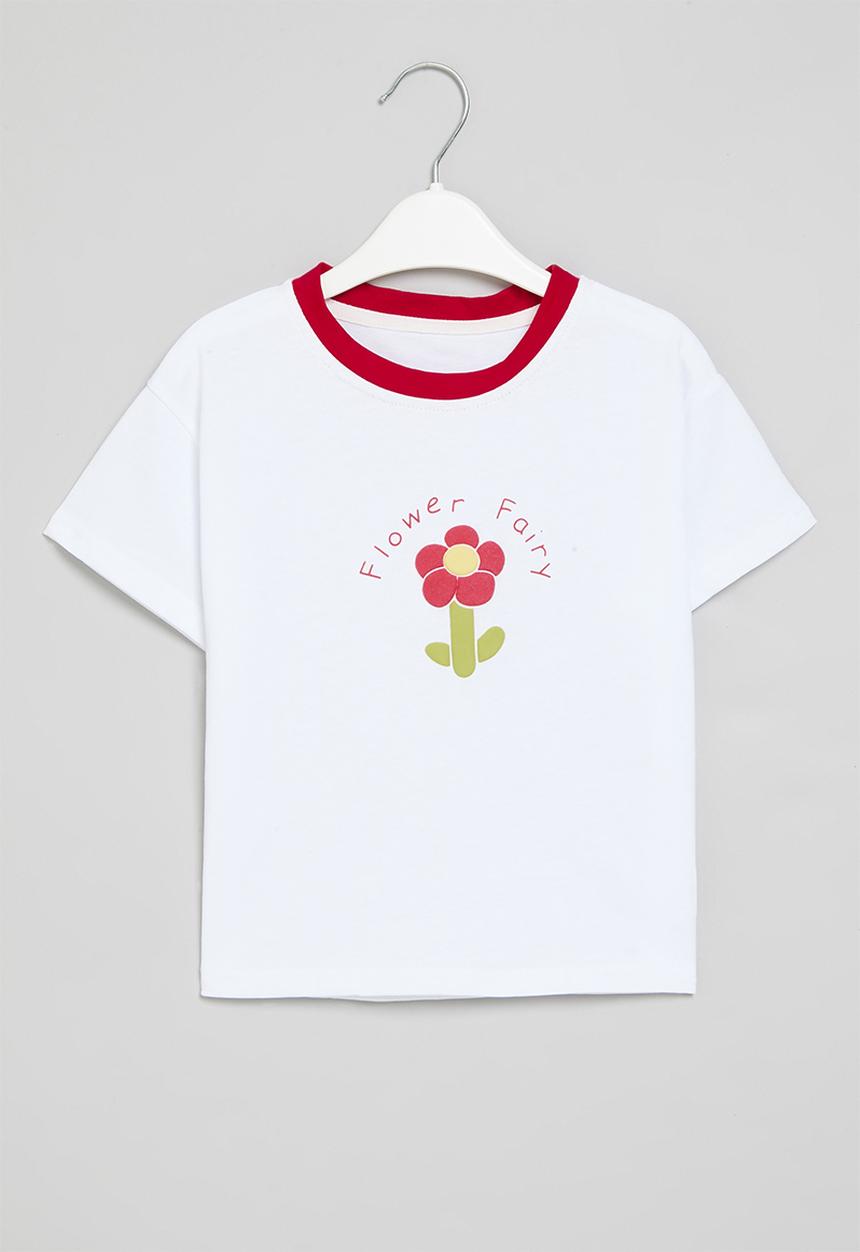 Pop Candy - Floral print tee - white