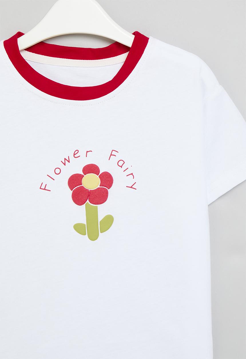Pop Candy - Floral print tee - white