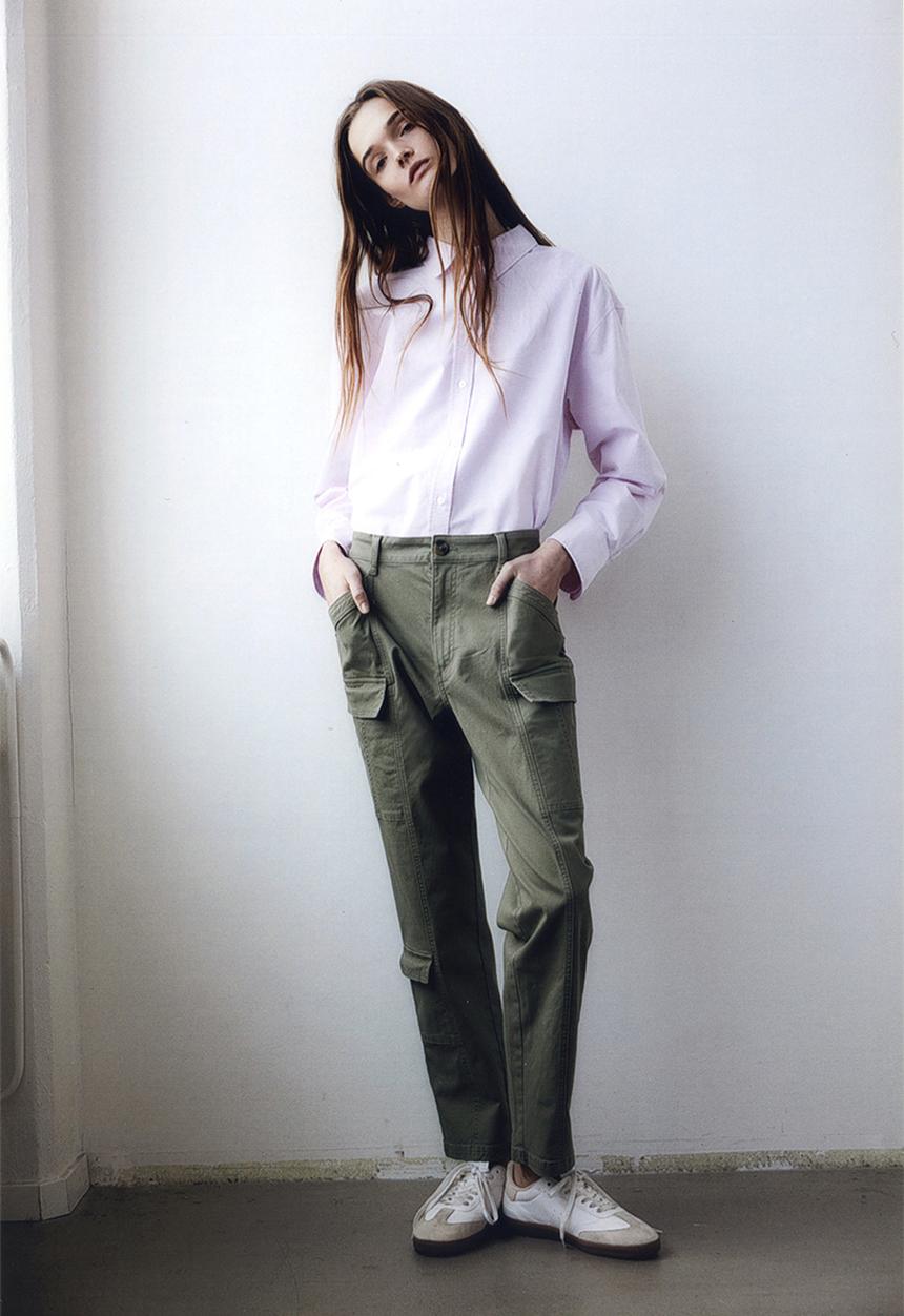 H&M - Twill cargo trousers - khaki green