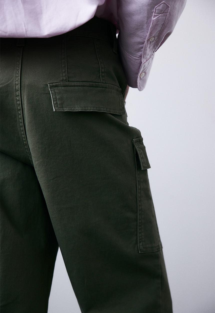 H&M - Twill cargo trousers - khaki green
