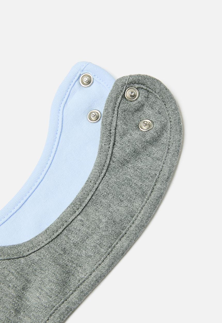 Pop Candy - 2 Pack bib set - light blue & grey