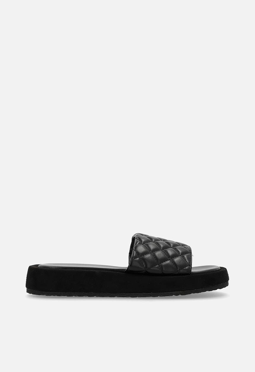 Pop Candy - Quilted platform sandals - black