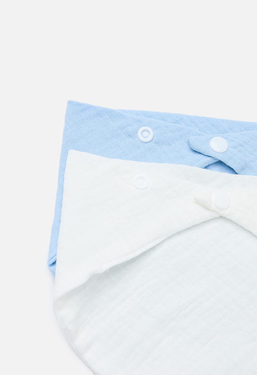 Pop Candy - 2 Pack bib set - light blue & white