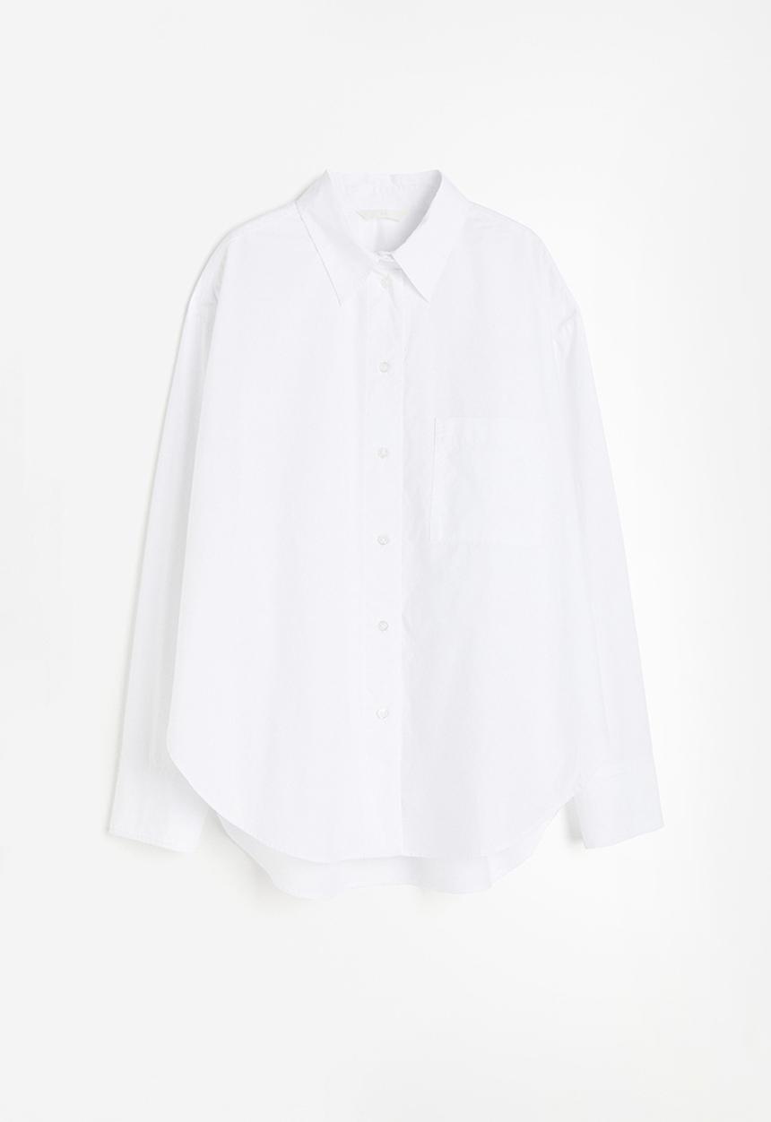 H&M - Oversized poplin shirt - white