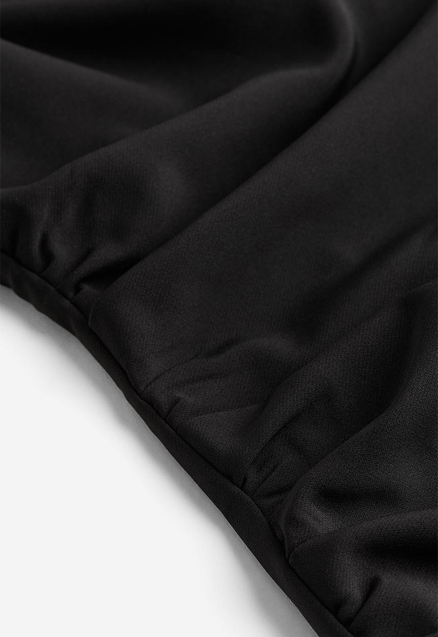 H&M - Square-neck twill dress - black
