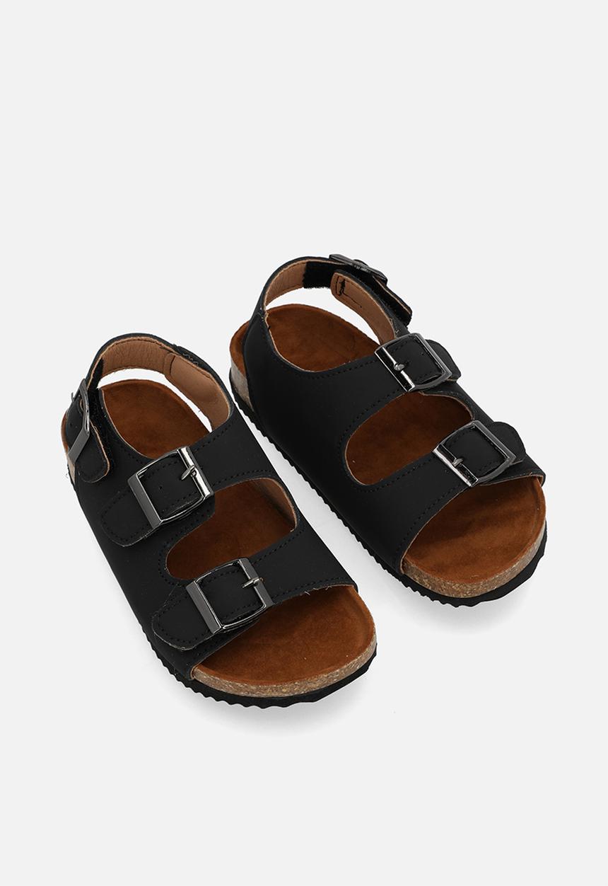 Pop Candy - Twin buckle strap sandals - black 