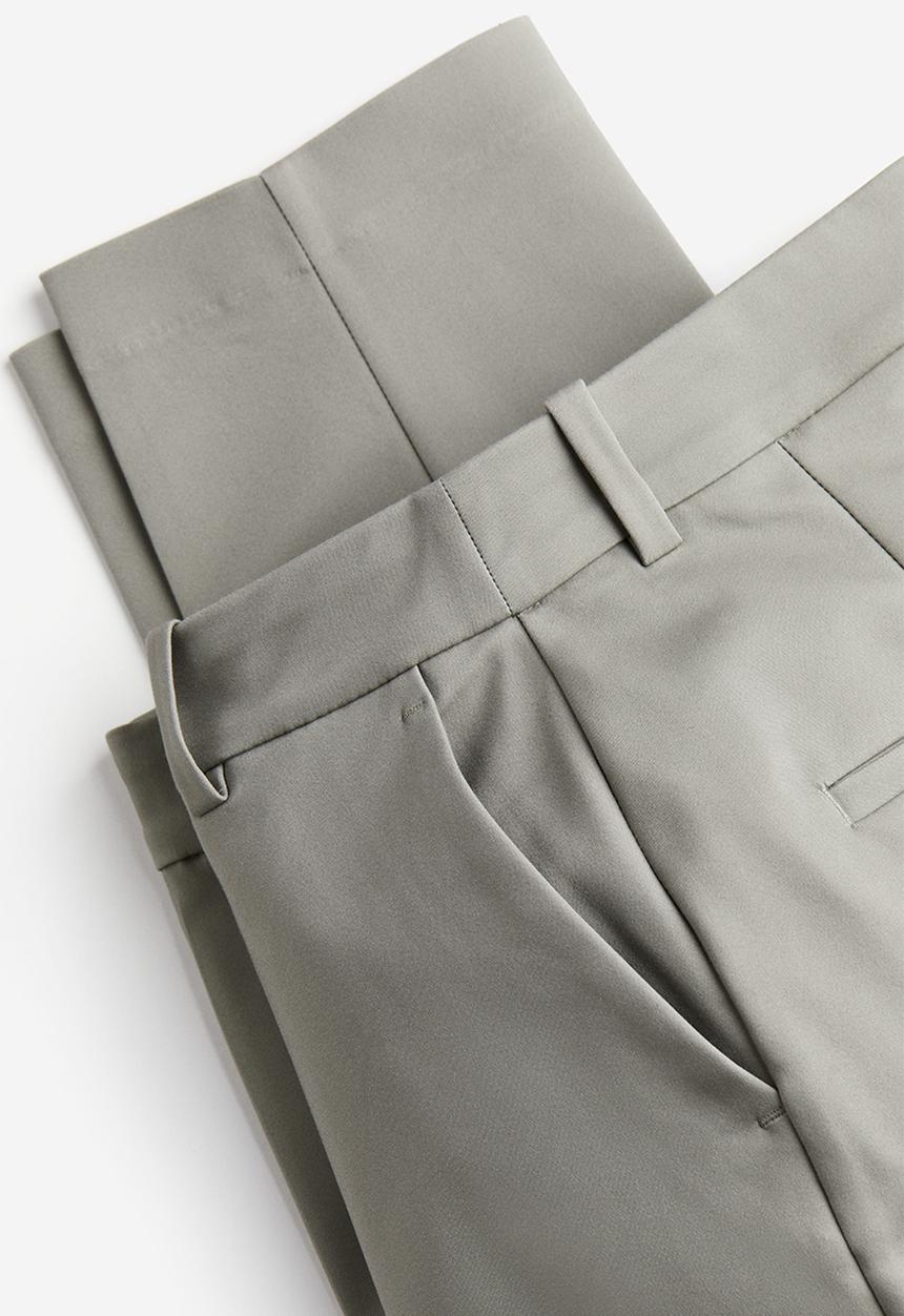 H&M - Cigarette trousers - light khaki green