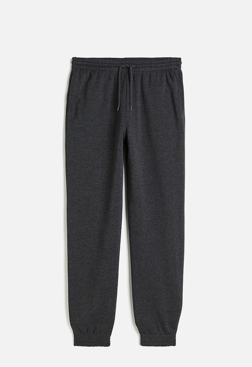 H&M - High-waisted joggers - dark grey marl
