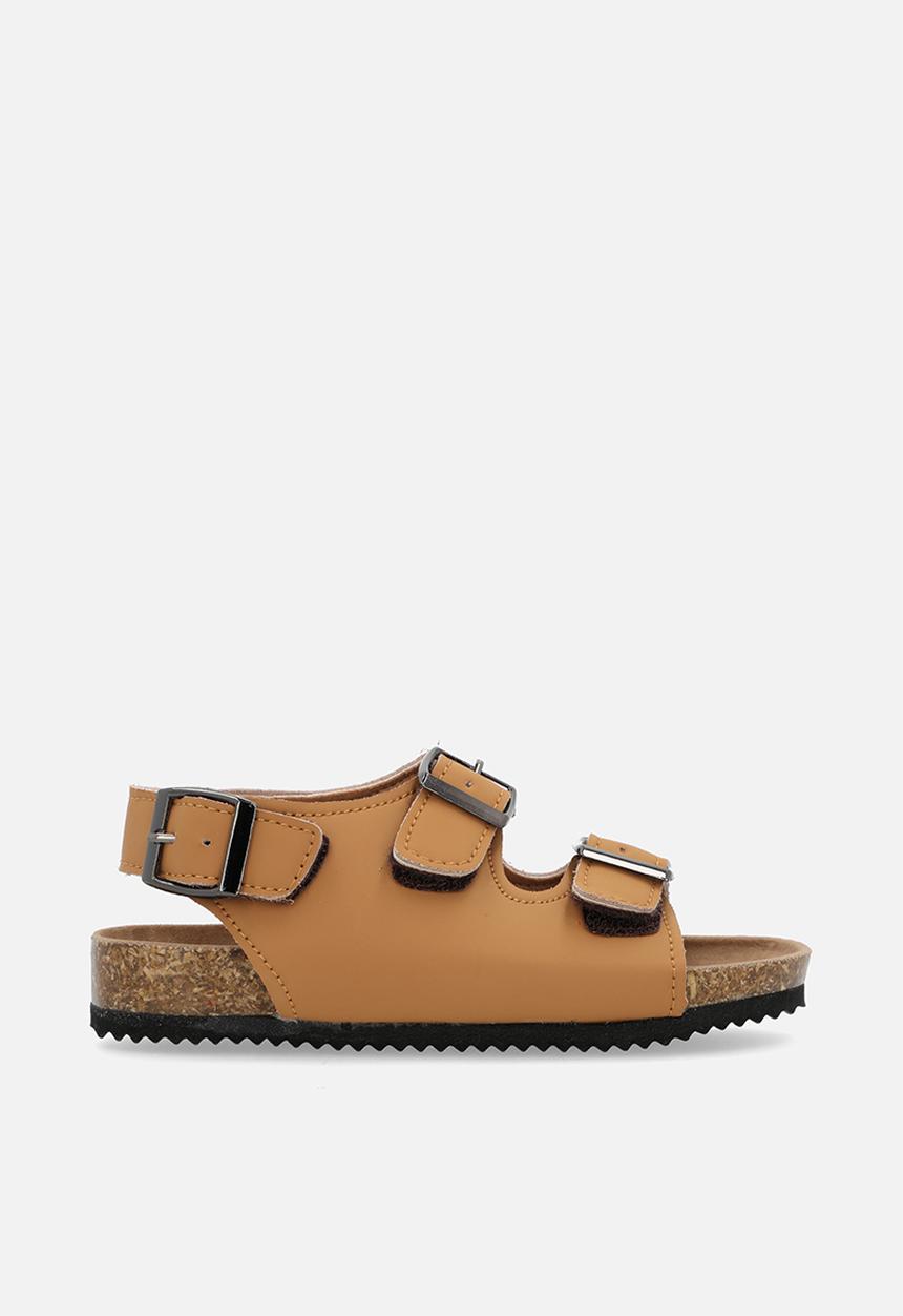 Pop Candy - Twin buckle strap sandals - tan