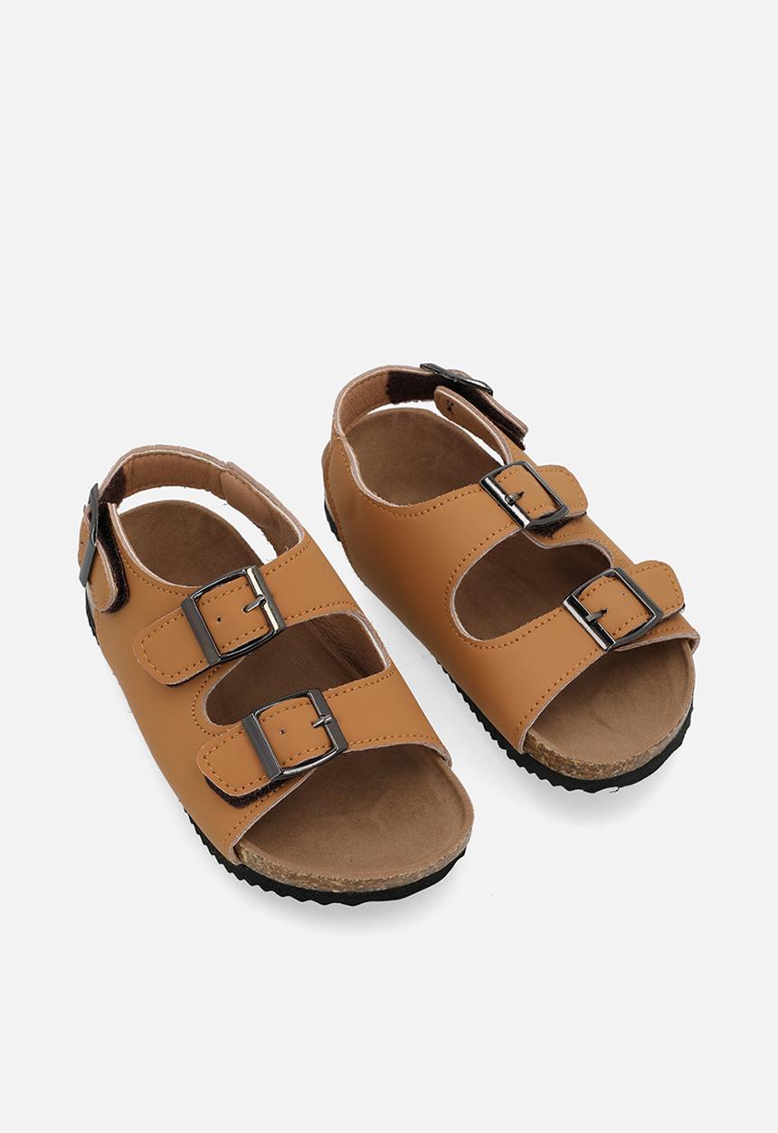 Pop Candy - Twin buckle strap sandals - tan