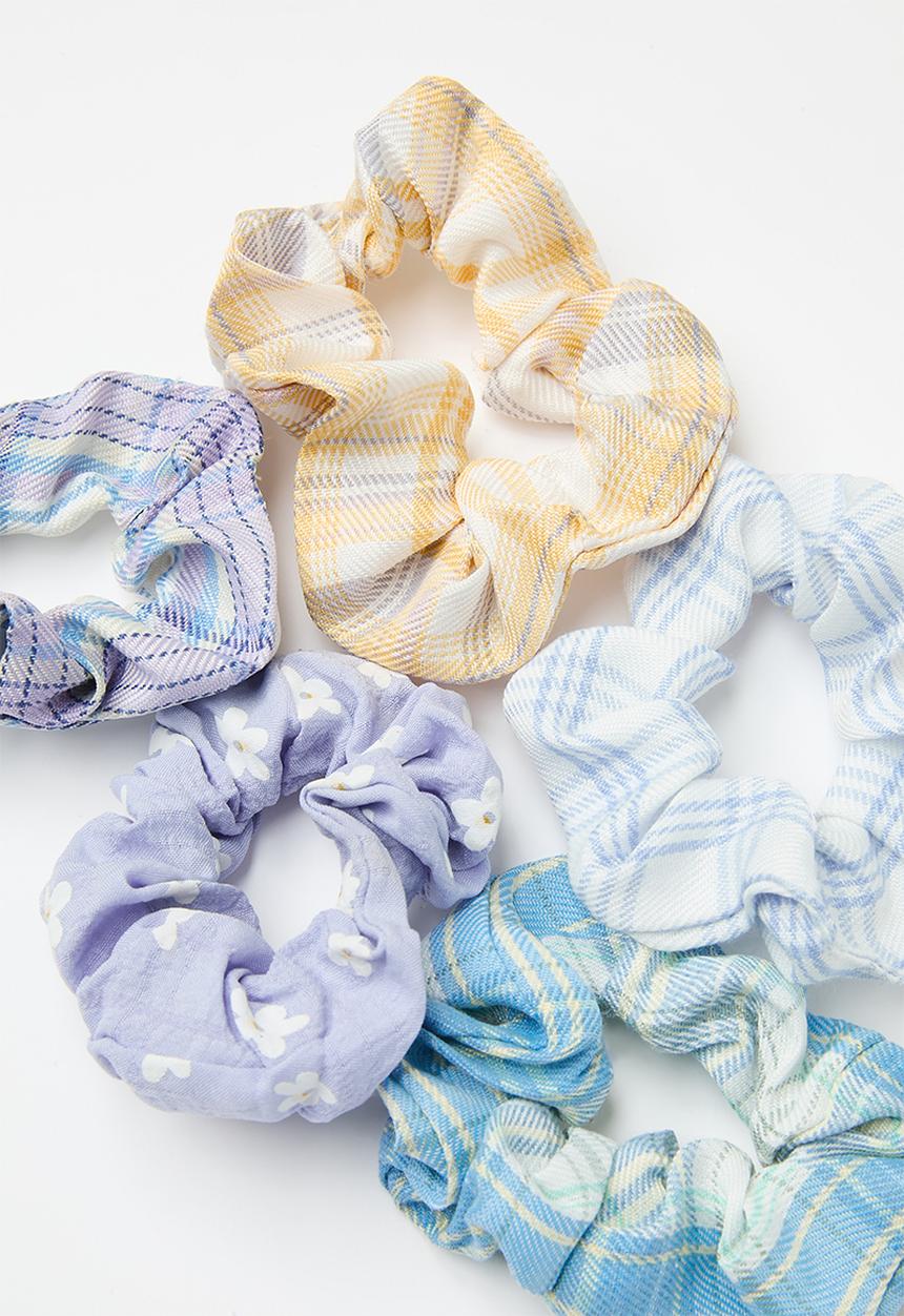 Pop Candy - 5 Pack printed scrunchie set - multi