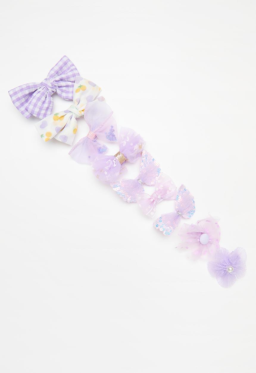 Pop Candy - Bowknot hair clips set - purple