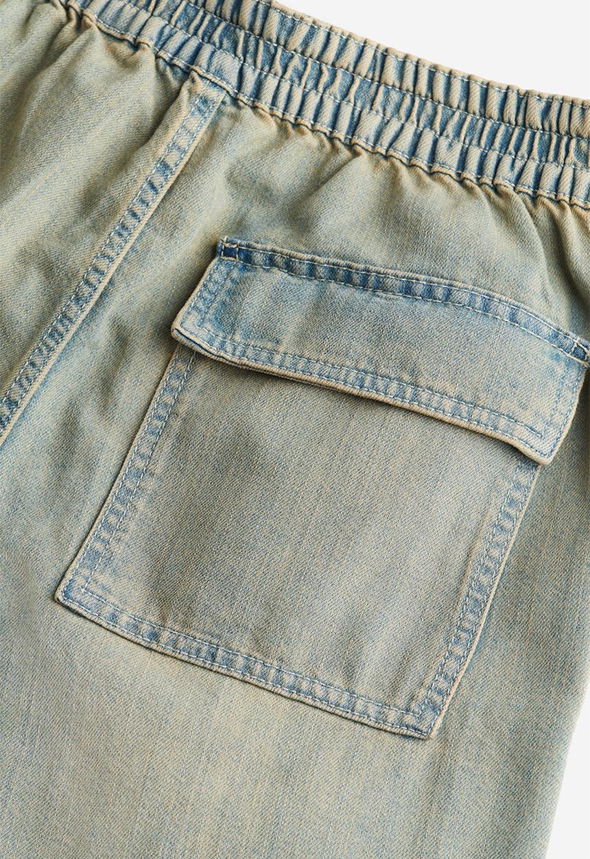 H&M - Denim parachute trousers - beige washed 