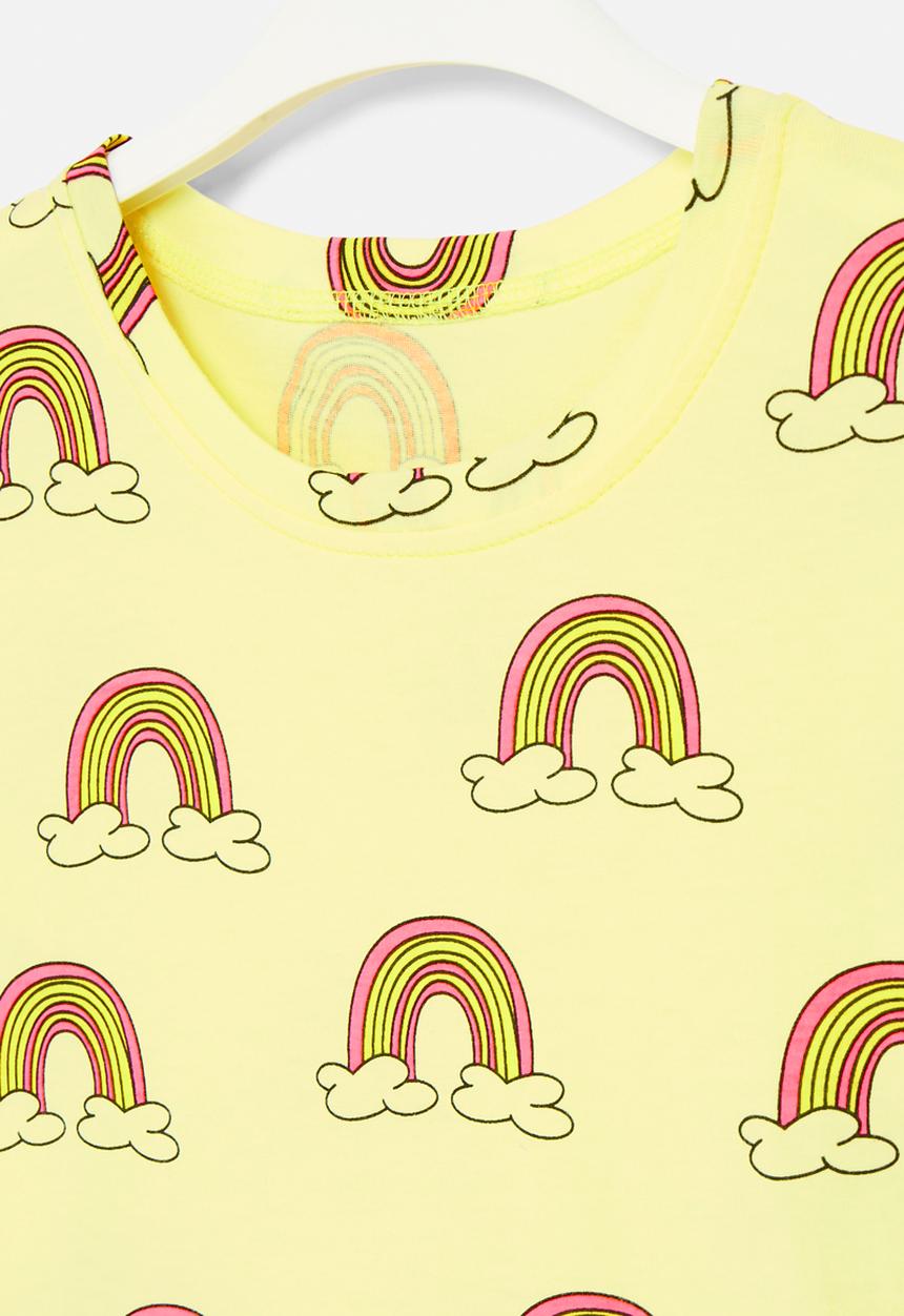 Pop Candy - Rainbow print tee - yellow