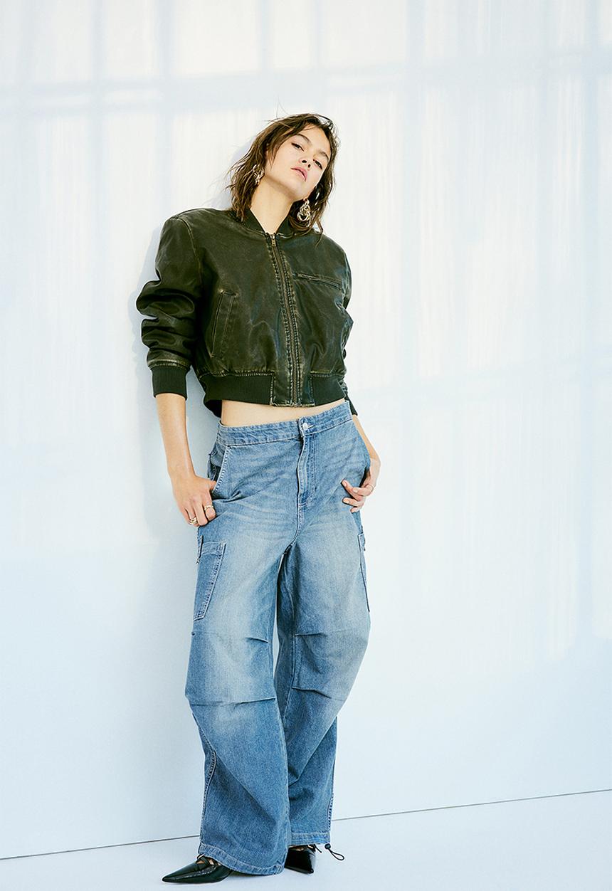 H&M - Denim parachute trousers - denim blue