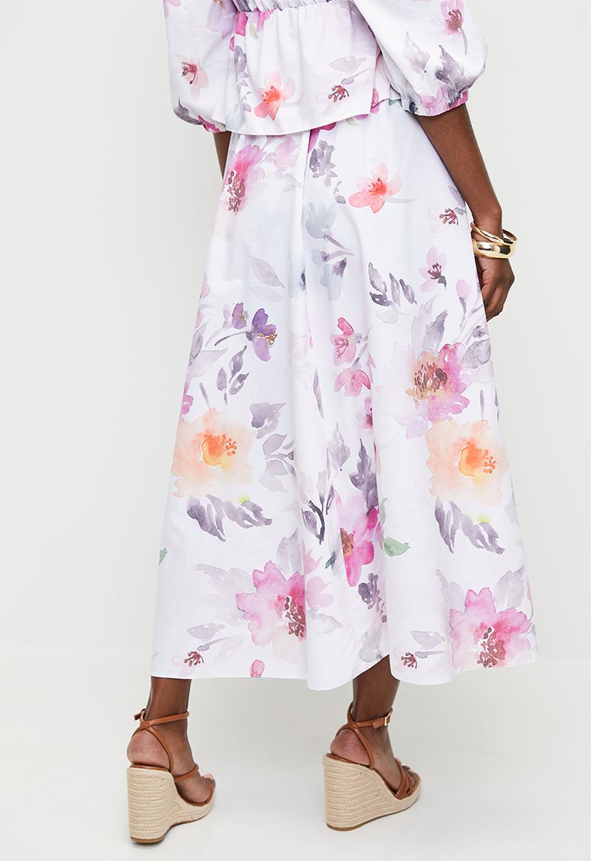 MILLA - Co-ord poplin skirt - soft sugar floral