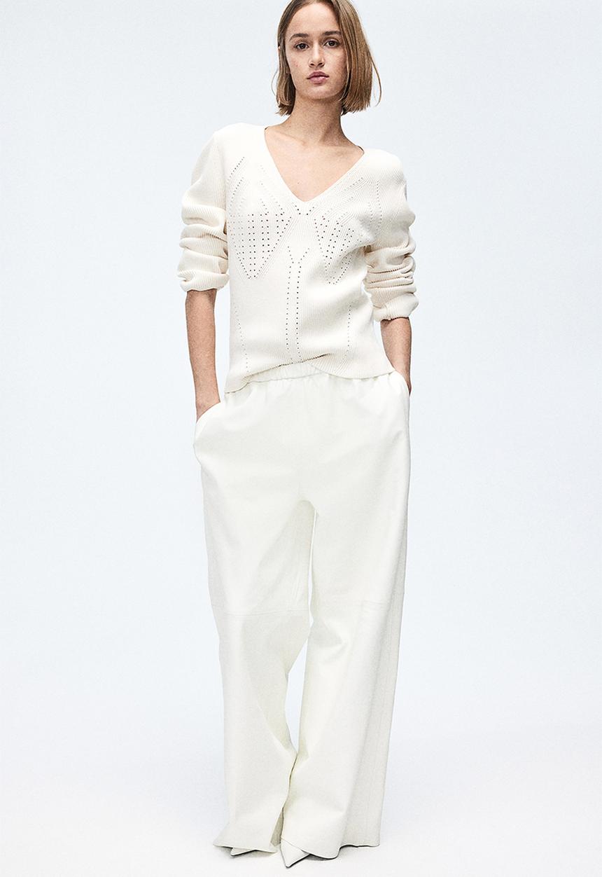 H&M - Pointelle-knit jumper - cream