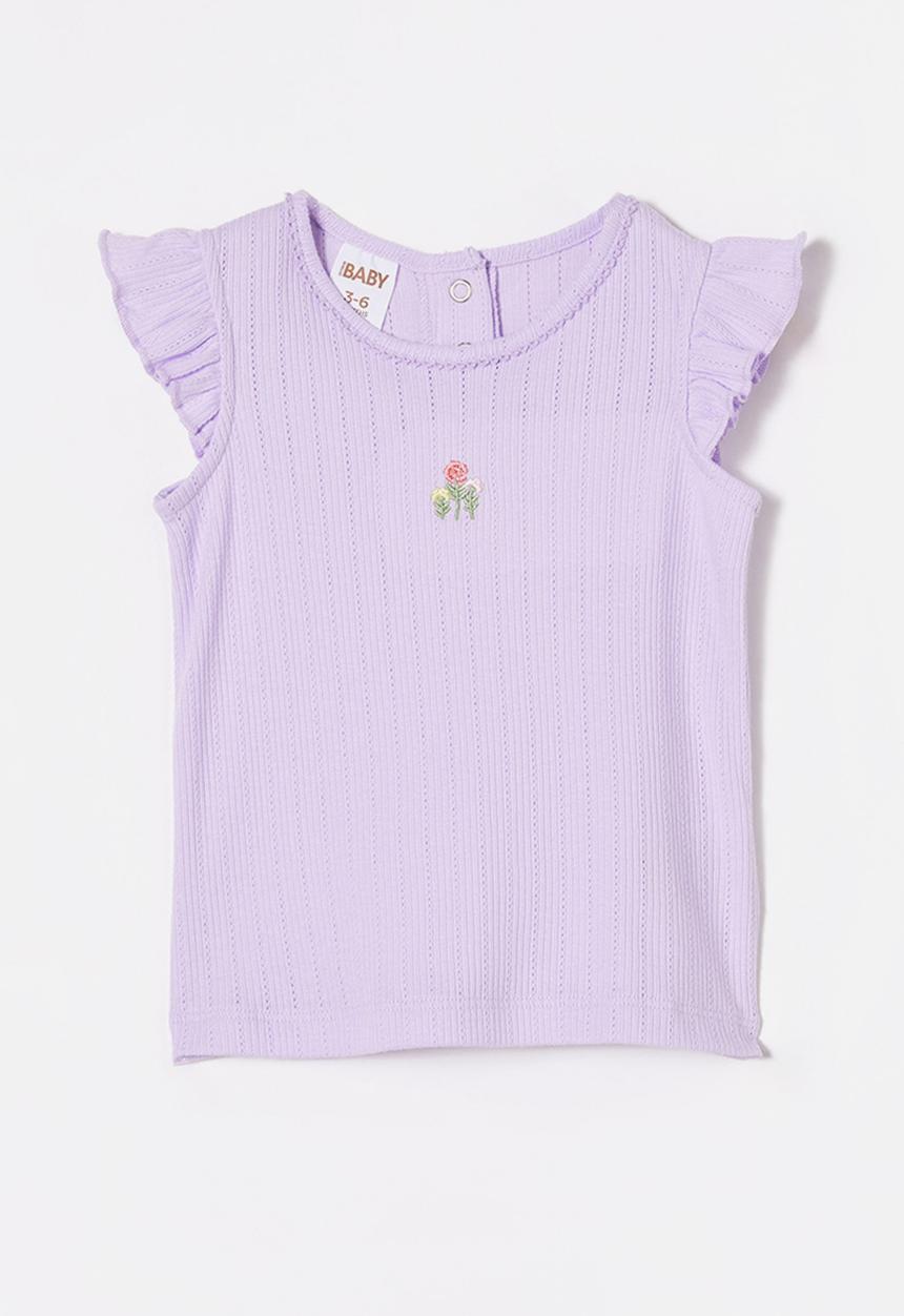 Cotton On - Lynlee sleeveless flutter top - vintage lilac/spring ditsy