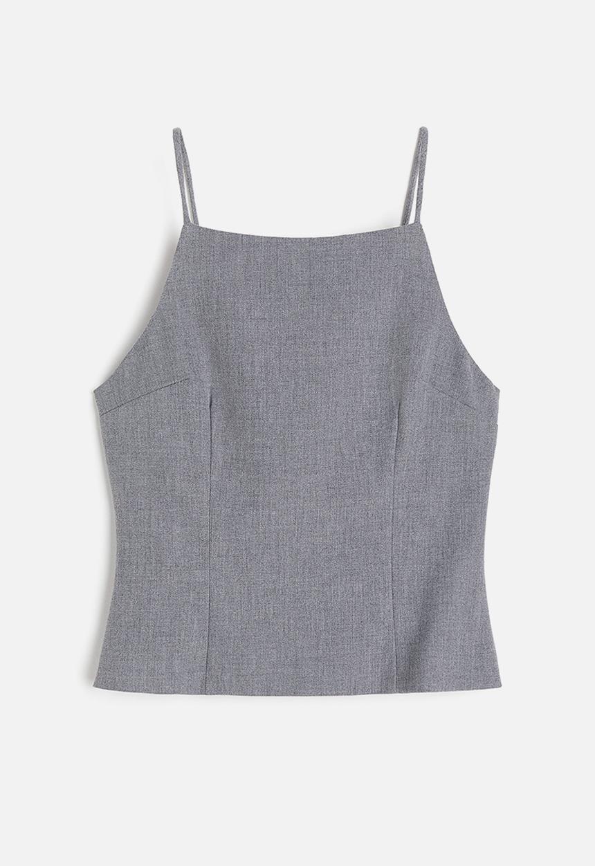 H&M - Open-backed strappy top - grey