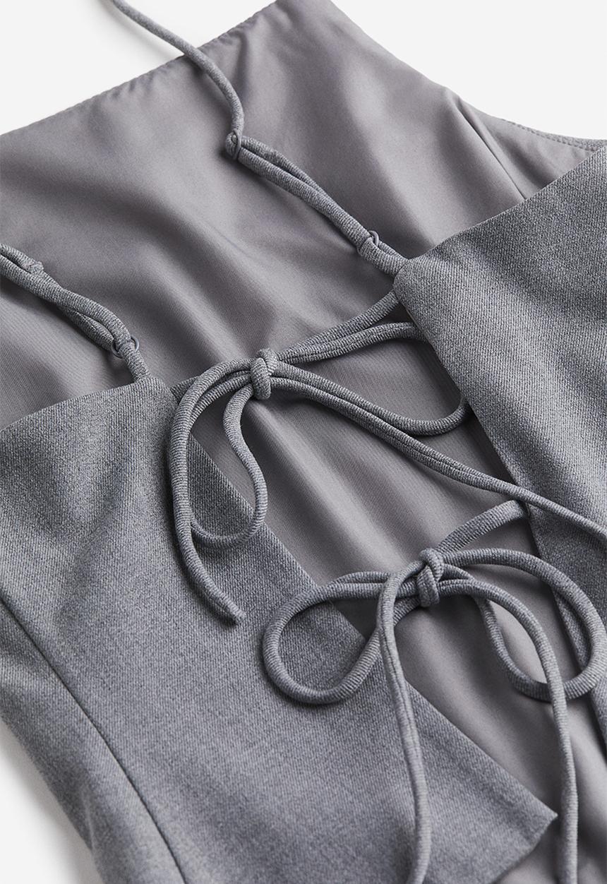 H&M - Open-backed strappy top - grey