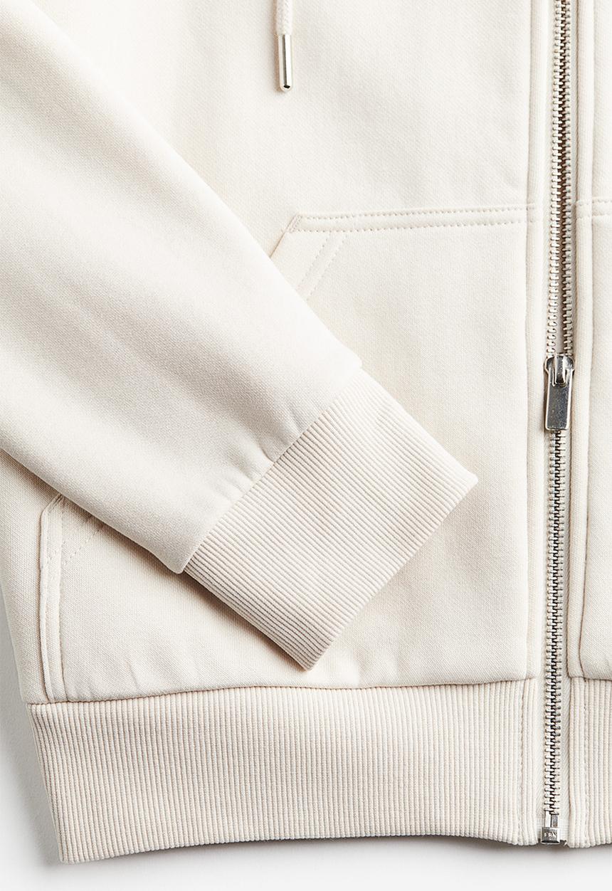 H&M - Zip-through hoodie - natural white 