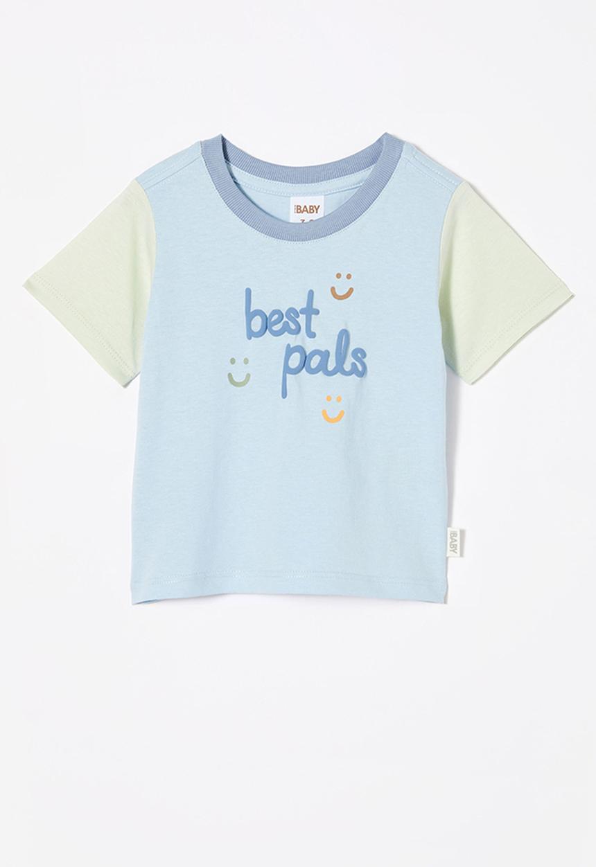 Cotton On - Jamie short sleeve tee - frosty blue/best pals