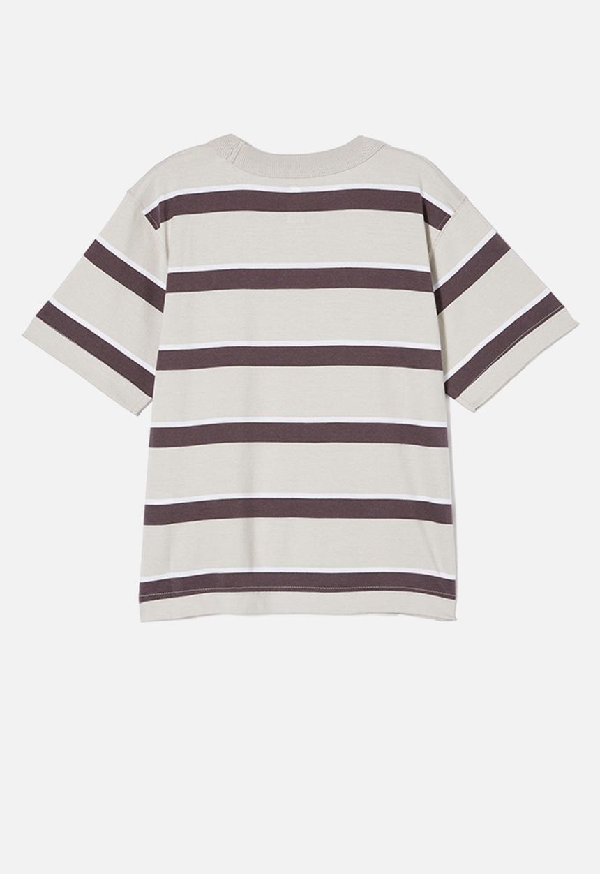 Cotton On - The essential short sleeve tee - winter grey/rabbit grey/white stripe