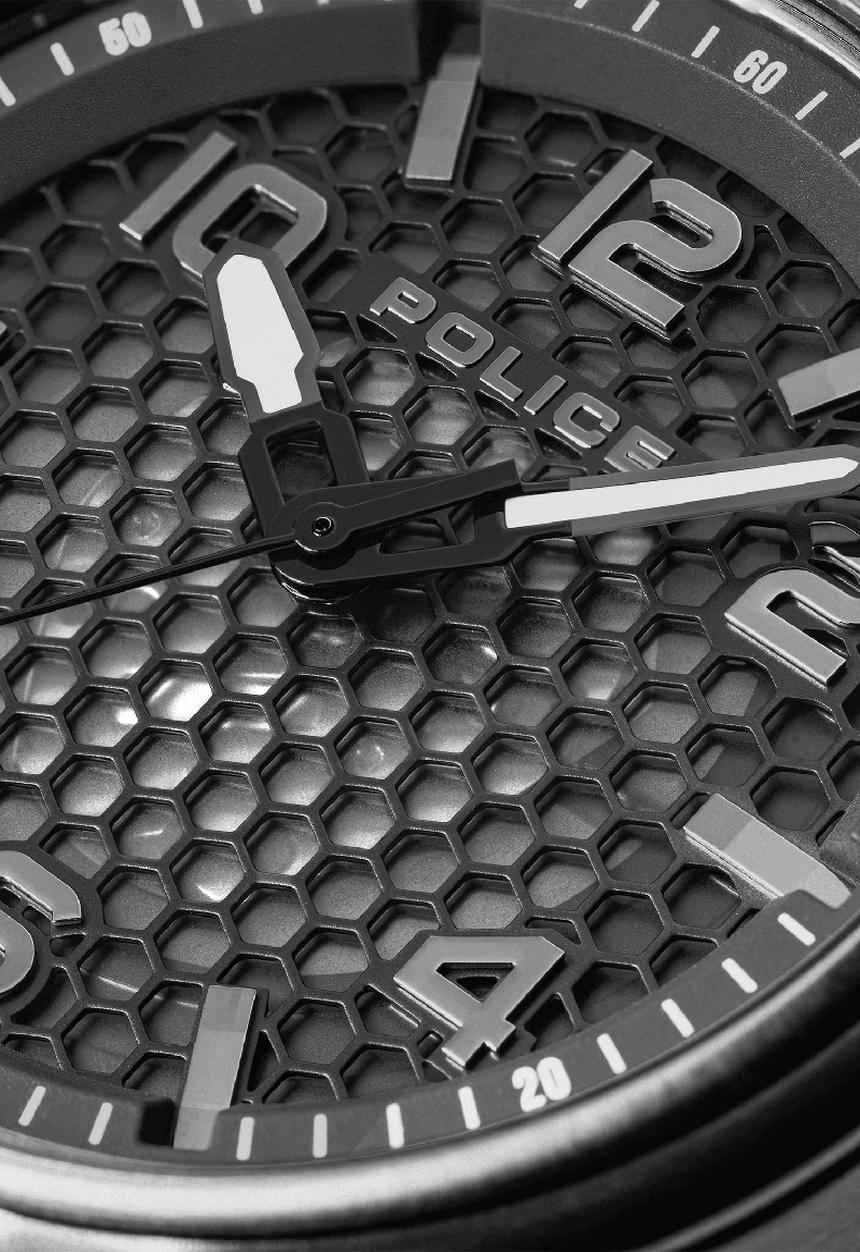 Police - Ip dial strap watch - black