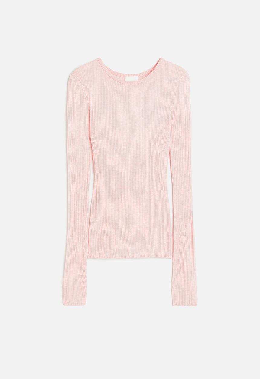H&M - Rib-knit top - light pink
