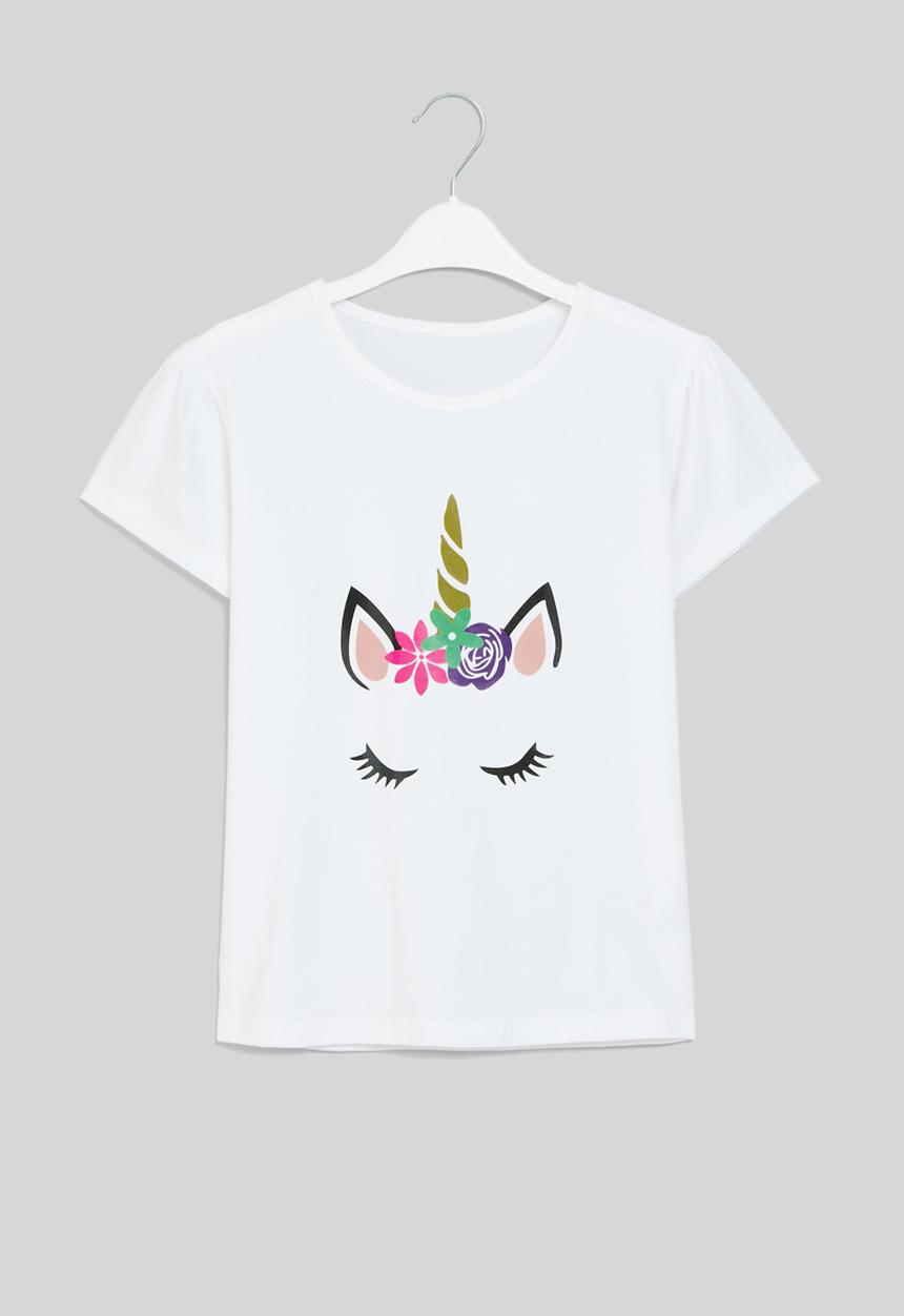 Pop Candy - Unicorn print tee - white