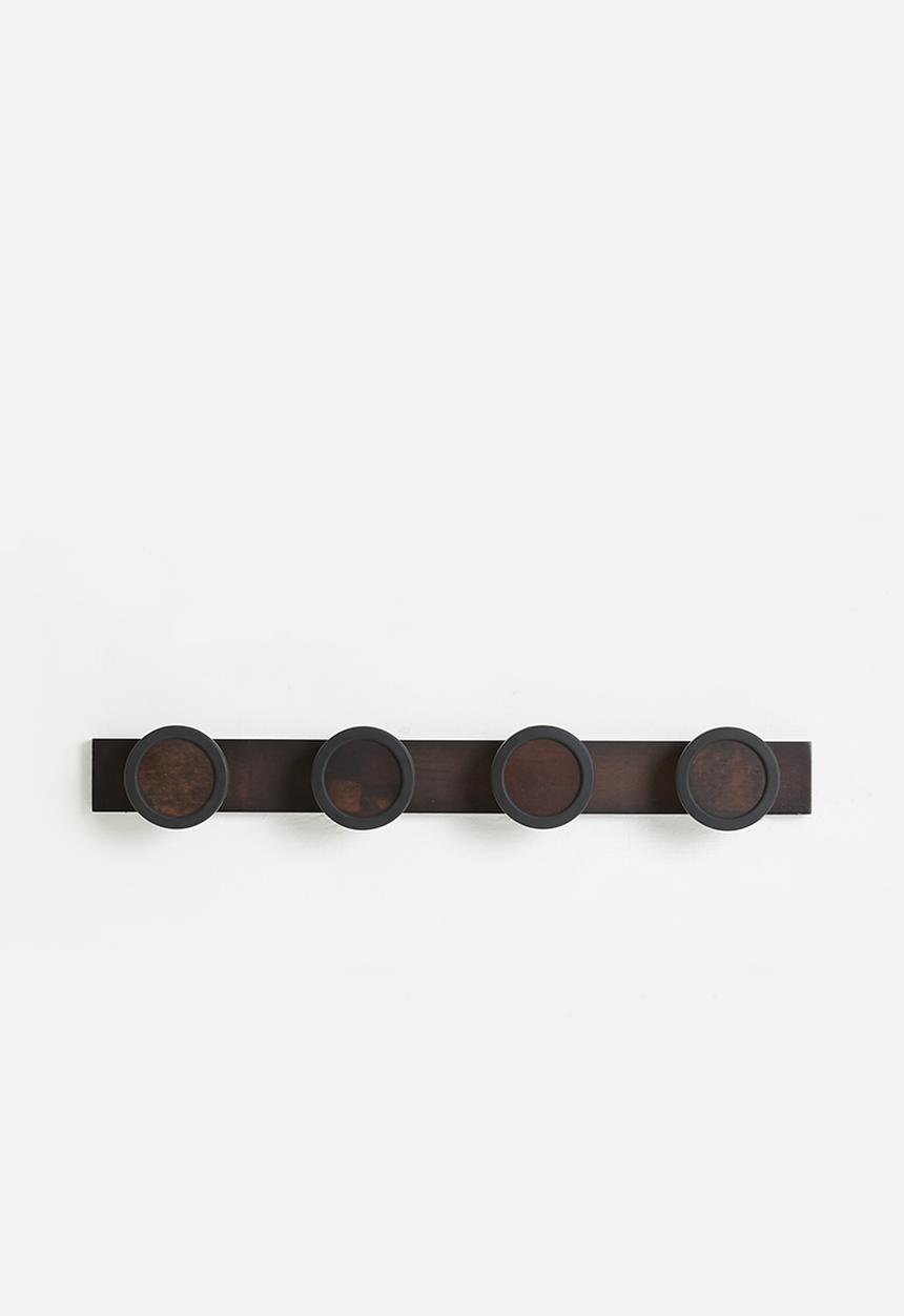 Umbra - Hub rail 4 hook - black & walnut