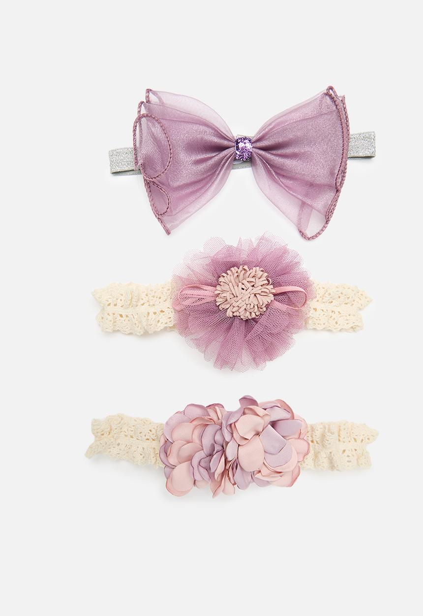 Pop Candy - 3 Piece bowknot headband set - pink