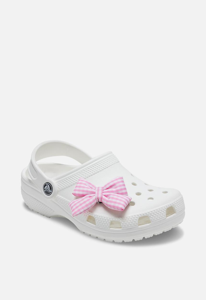 Crocs - Checherboard bow - loose - pink & white 