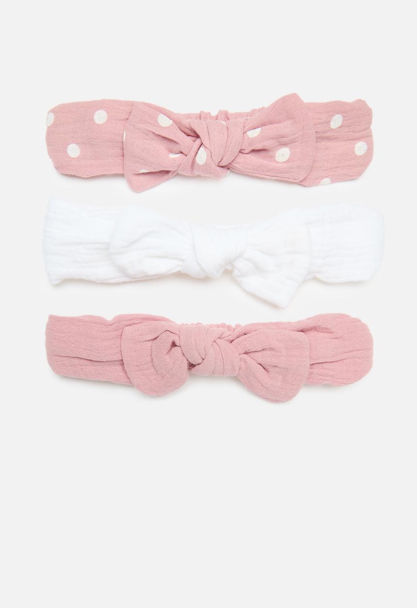 Pop Candy - 3 Piece headband set-pink & white
