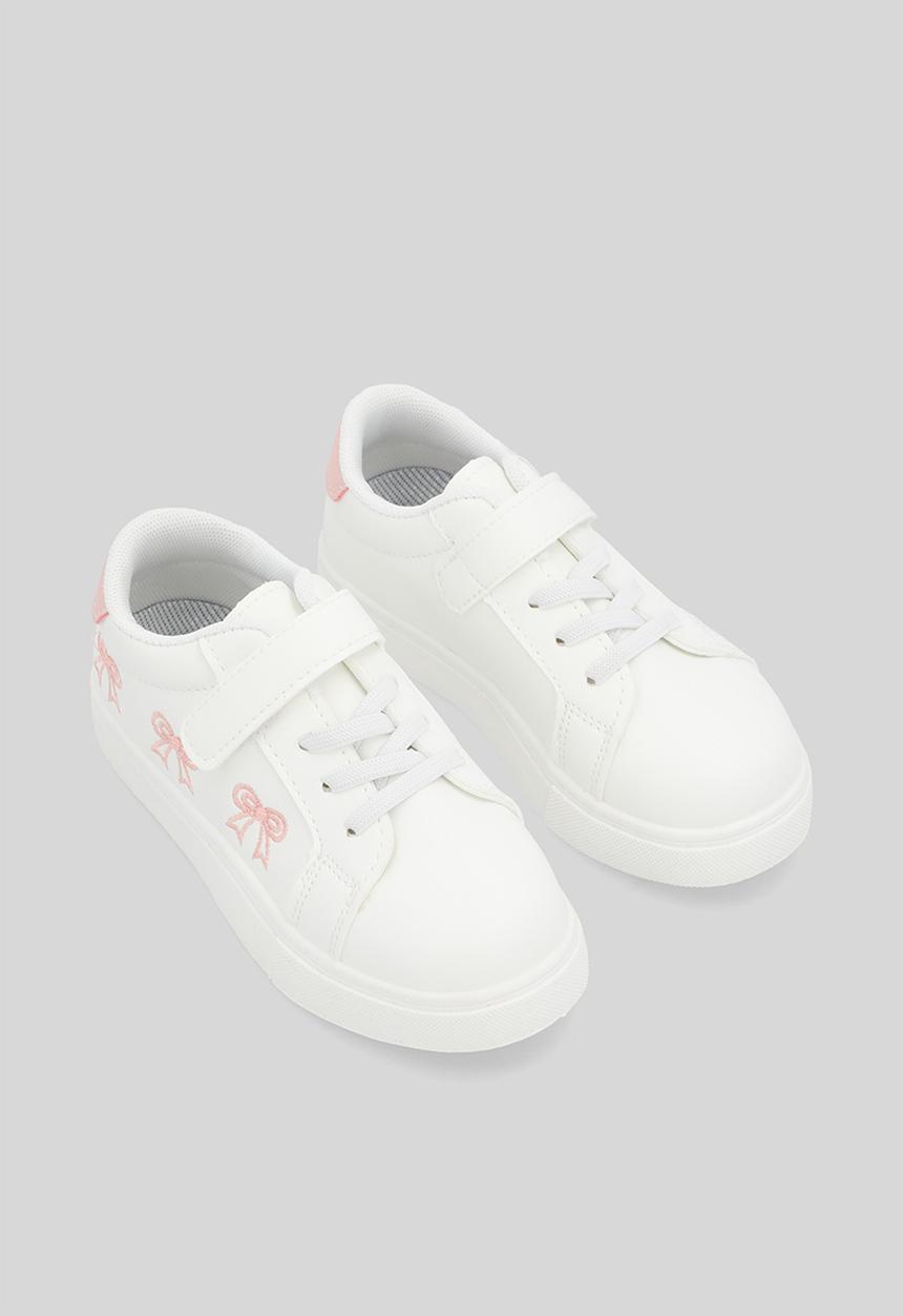 Pop Candy - Bow print sneakers - pink & white