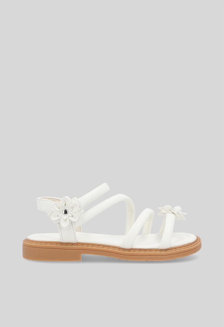Pop Candy - Floral strappy sandal - white