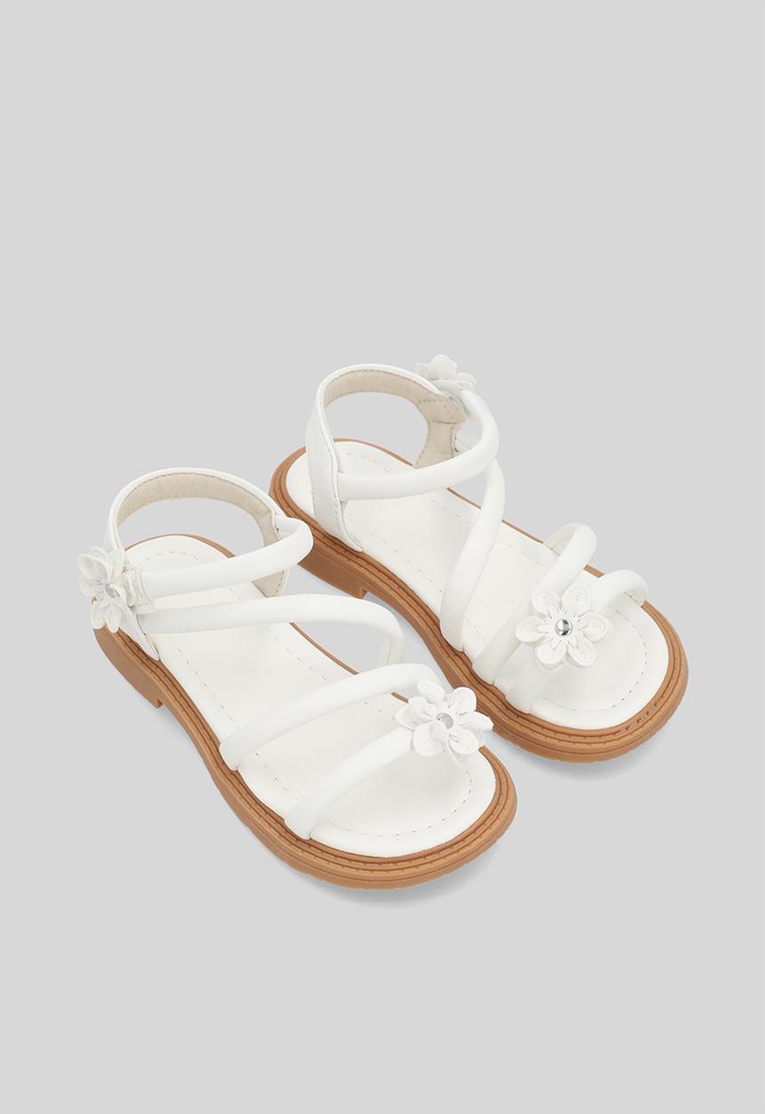 Pop Candy - Floral strappy sandal - white