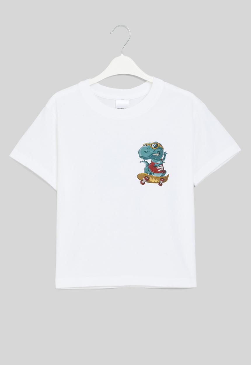 Pop Candy - Dino print tee - white